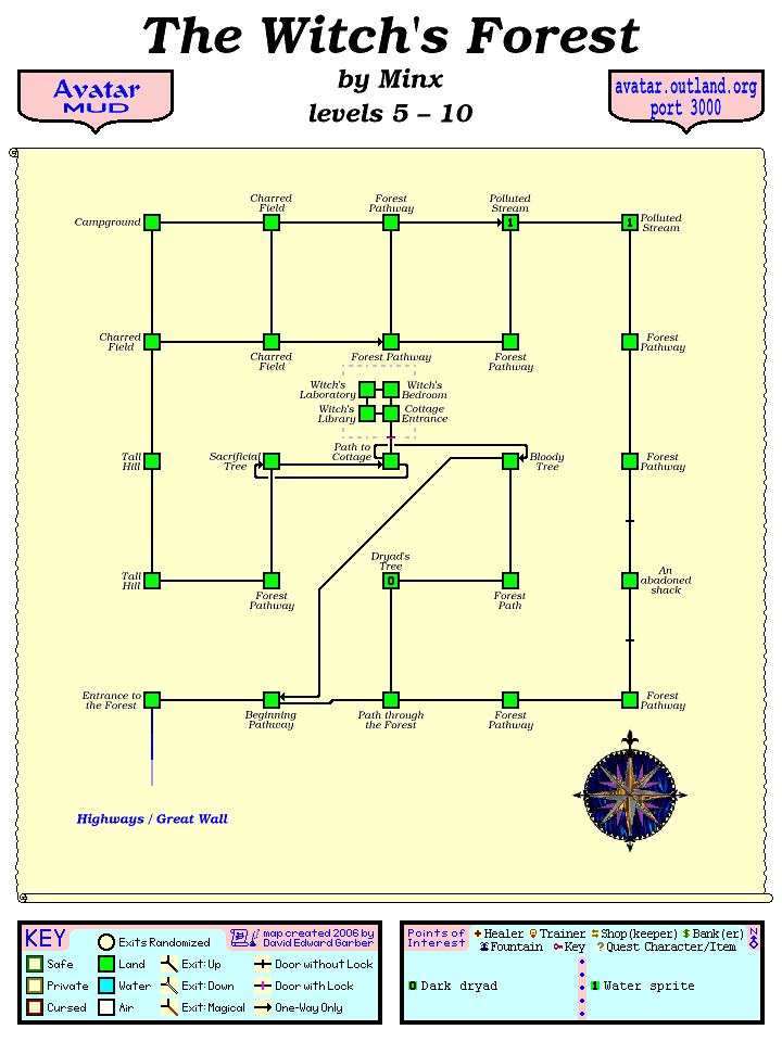 Avatar MUD Area Map - Witch's Forest.GIF
